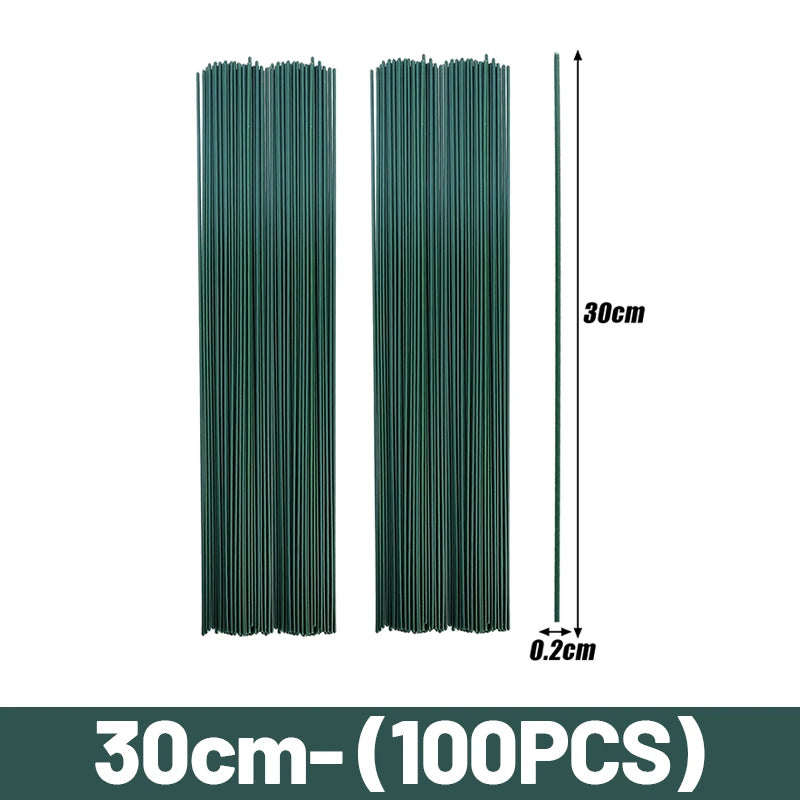 Bendable Iron Wire Flower Stems with Floral Tape