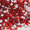 Red Glass Flatback Rhinestones - Multi-Color Glitter Round Crystals for DIY Crafts