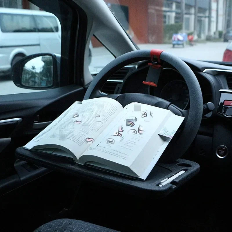 Portable Car Desk Mount for Steering Wheel - Laptop & Dining Tray