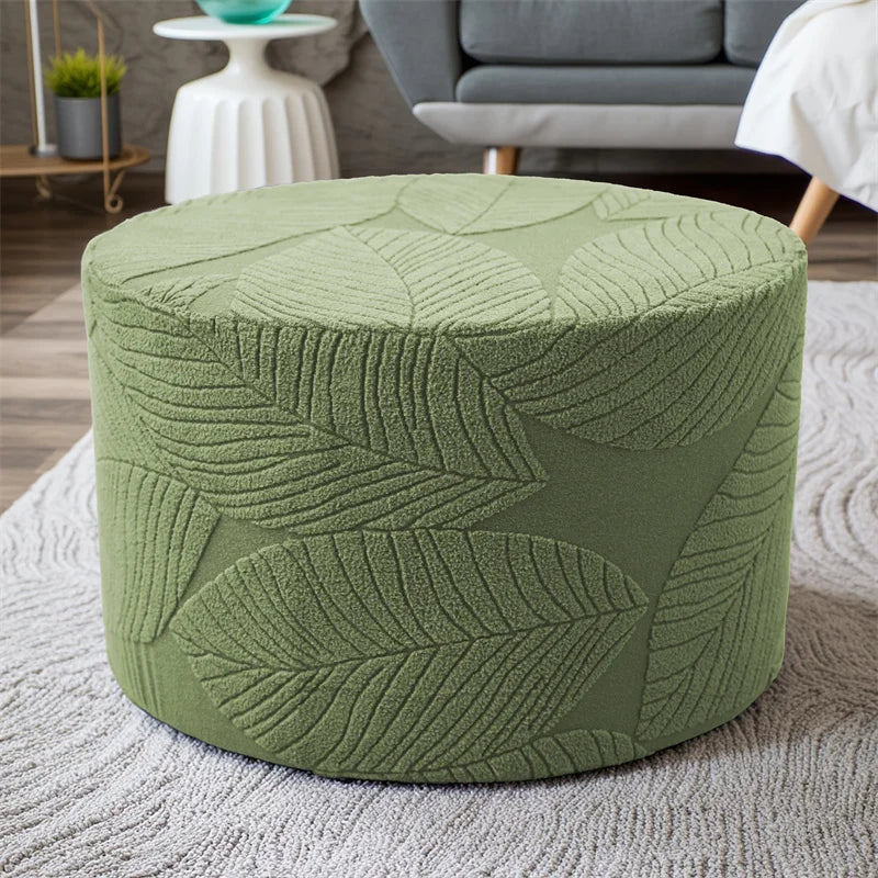 Jacquard Stretch Ottoman Cover with Elastic Edges
