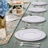 Elegant White Plastic Plates with Gold Rim