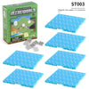 A set of six magnetic base plates for building blocks, packaged in a green box.