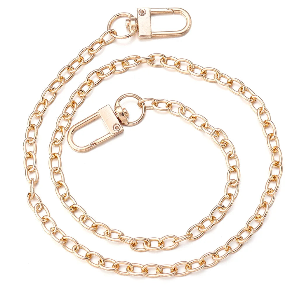 Gold-toned adjustable metal chain link shoulder strap for bags