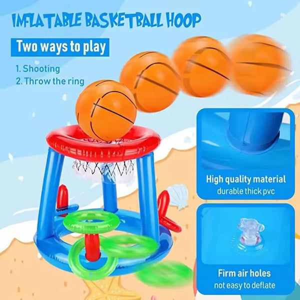 Inflatable Floating Basketball Hoop Set