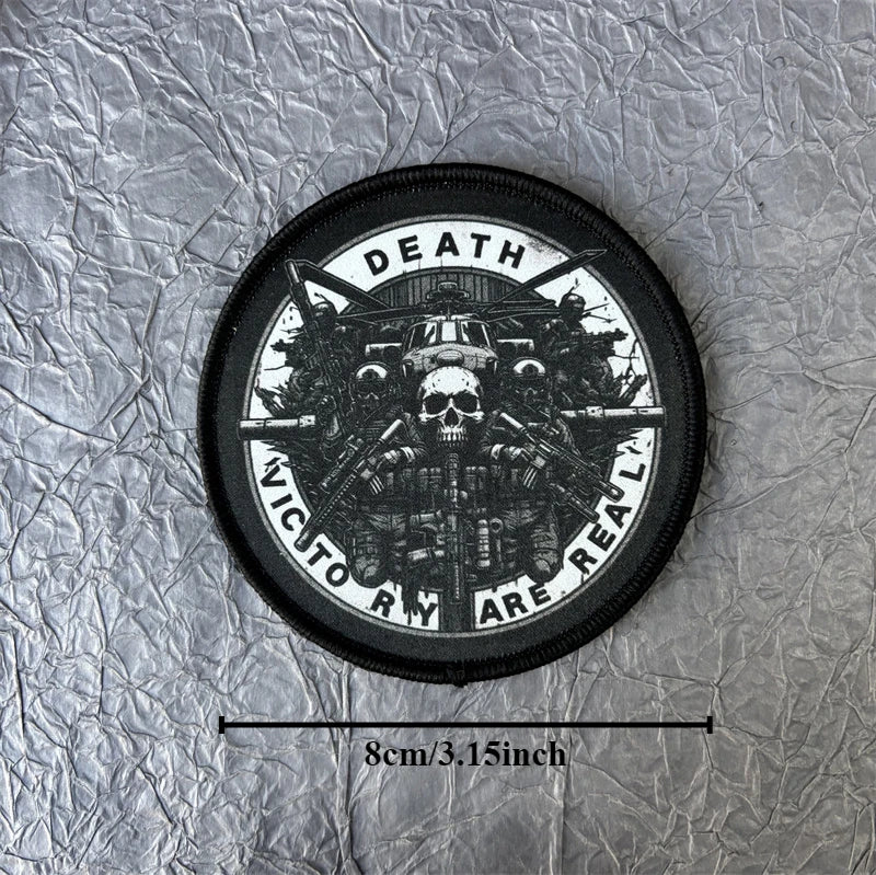 Skull Tactical Patch with Hook-and-Loop Backing