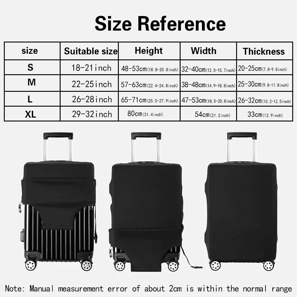 Elastic Luggage Cover with Gold Letter Design