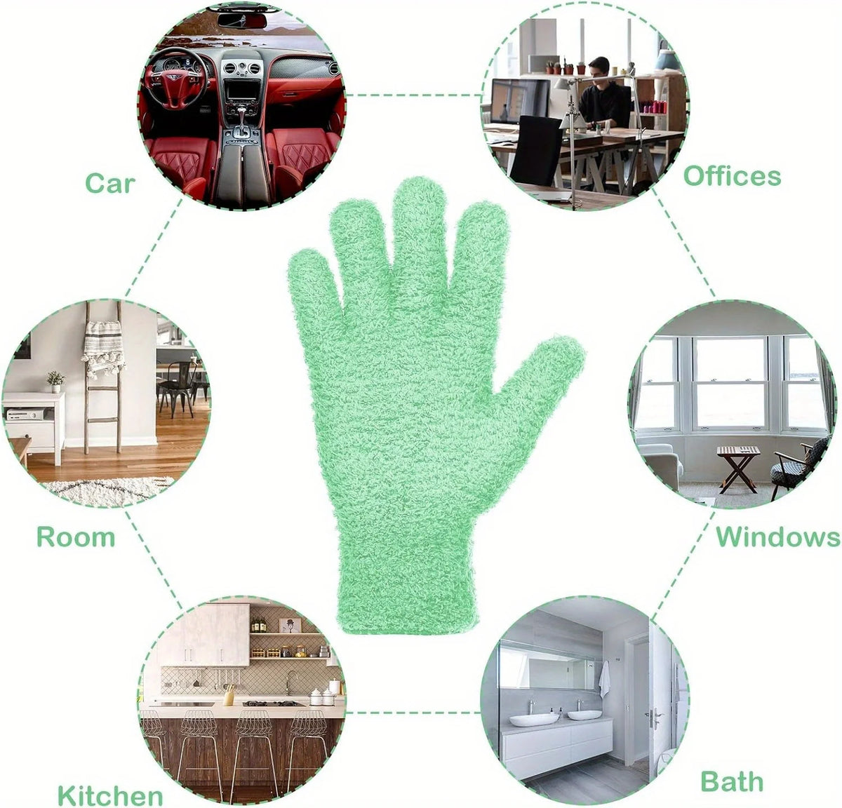 Stretchable Microfiber Dusting Gloves with Breathable Design