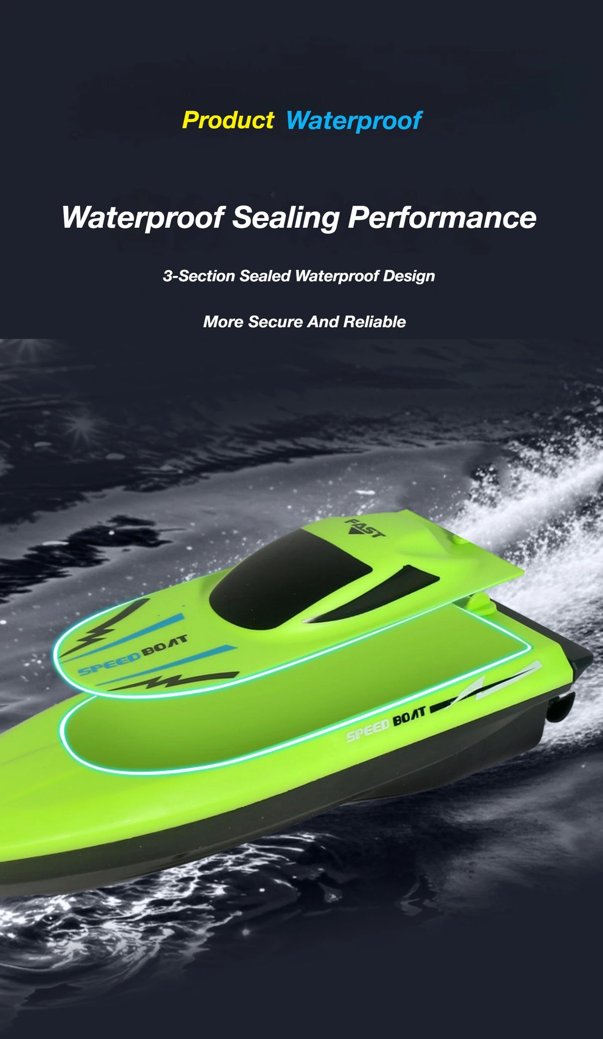 High-Speed Remote Control Boat with Dual Propellers