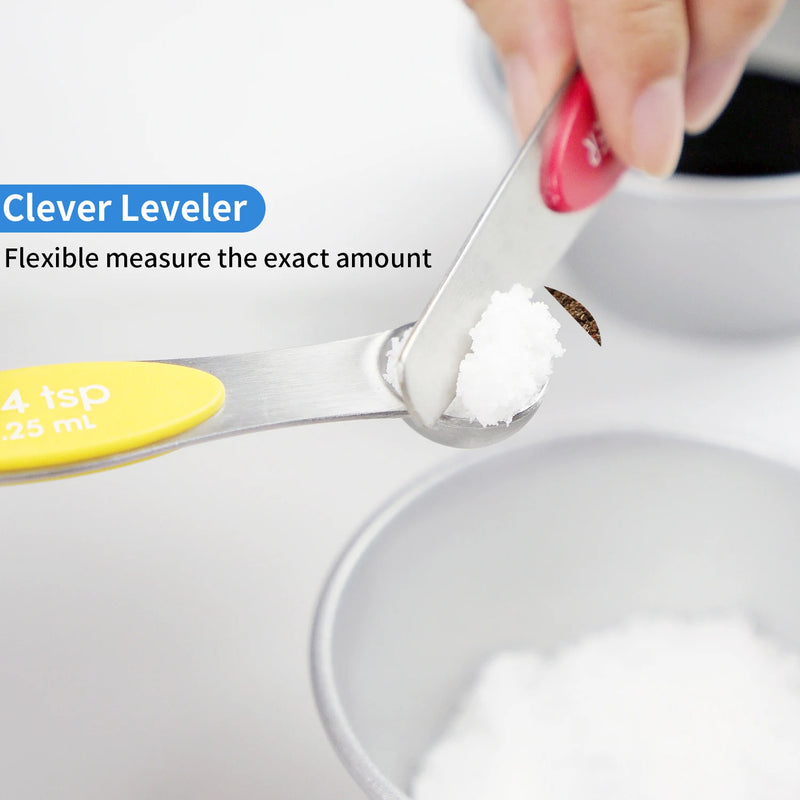 Stainless Steel Magnetic Measuring Spoons - Set of 8