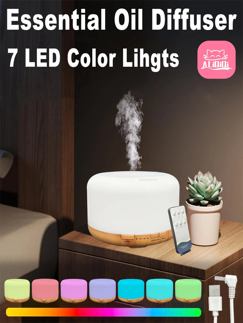 500ml Ultrasonic Essential Oil Diffuser with Remote Control
