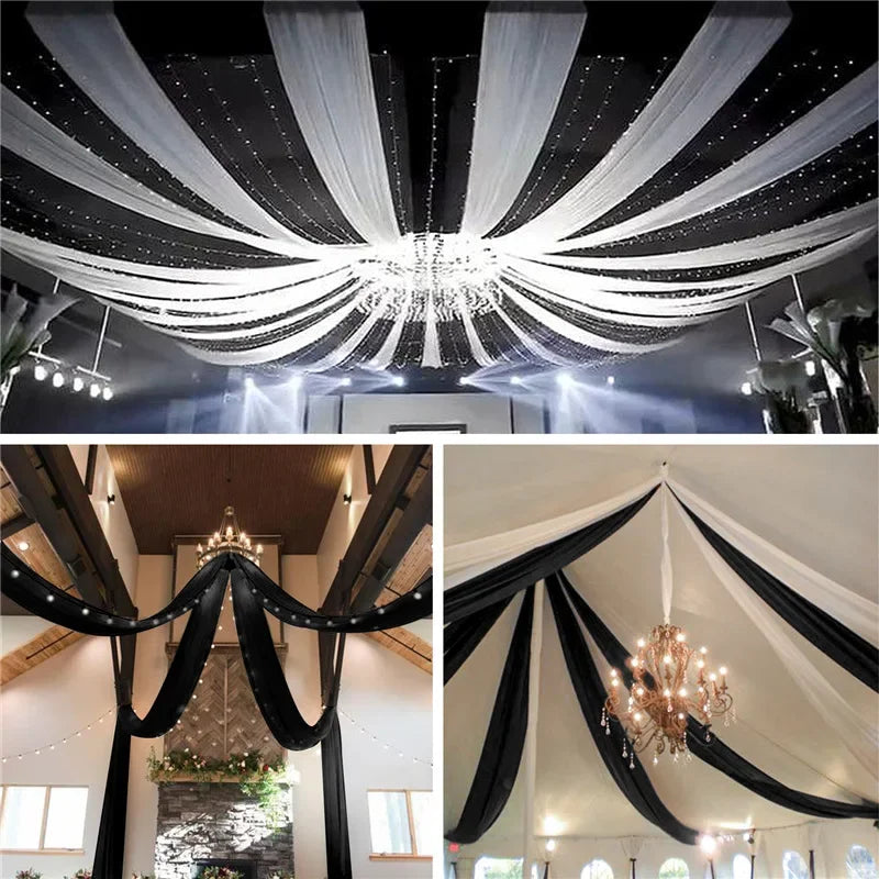 Sheer Chiffon Ceiling Drapes for Weddings & Events