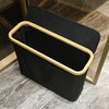 Bamboo and Oxford Cloth Toiletry Storage Basket with Lid