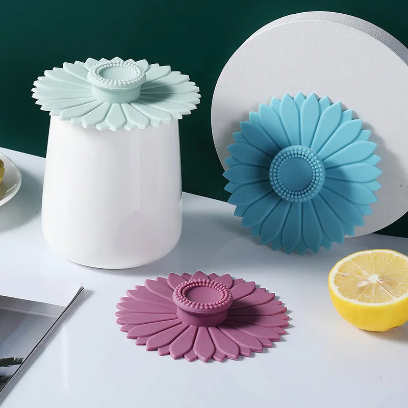 Sunflower Silicone Cup Cover – Dustproof Lid for Mugs, Coffee & Tea Cups