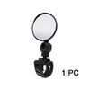 A circular, adjustable rearview mirror for a bicycle.