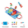 Montessori fabric fishing game set including a fishing rod and various fish shapes