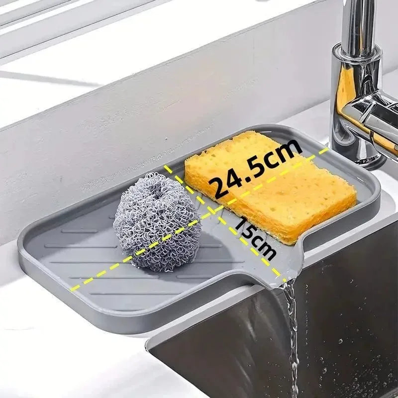 Multifunctional Silicone Faucet Mat and Kitchen Sink Organizer