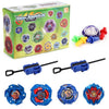 Metal Assemble Gyro spinning top battle set with six tops and two launchers