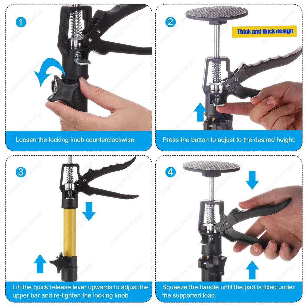 Adjustable Telescopic Support Rod for Drywall, Cabinets & Door Installation