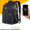 Sac à dos portable noir pour charger, avec câble pour une recharge facile.