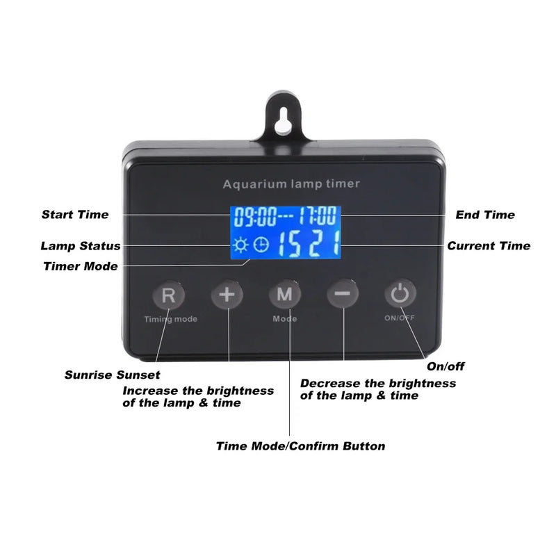 Aquarium LED Light Timer with Dimmer