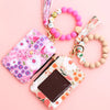 Floral Print PU Leather Wristlet Wallet with Card Holder