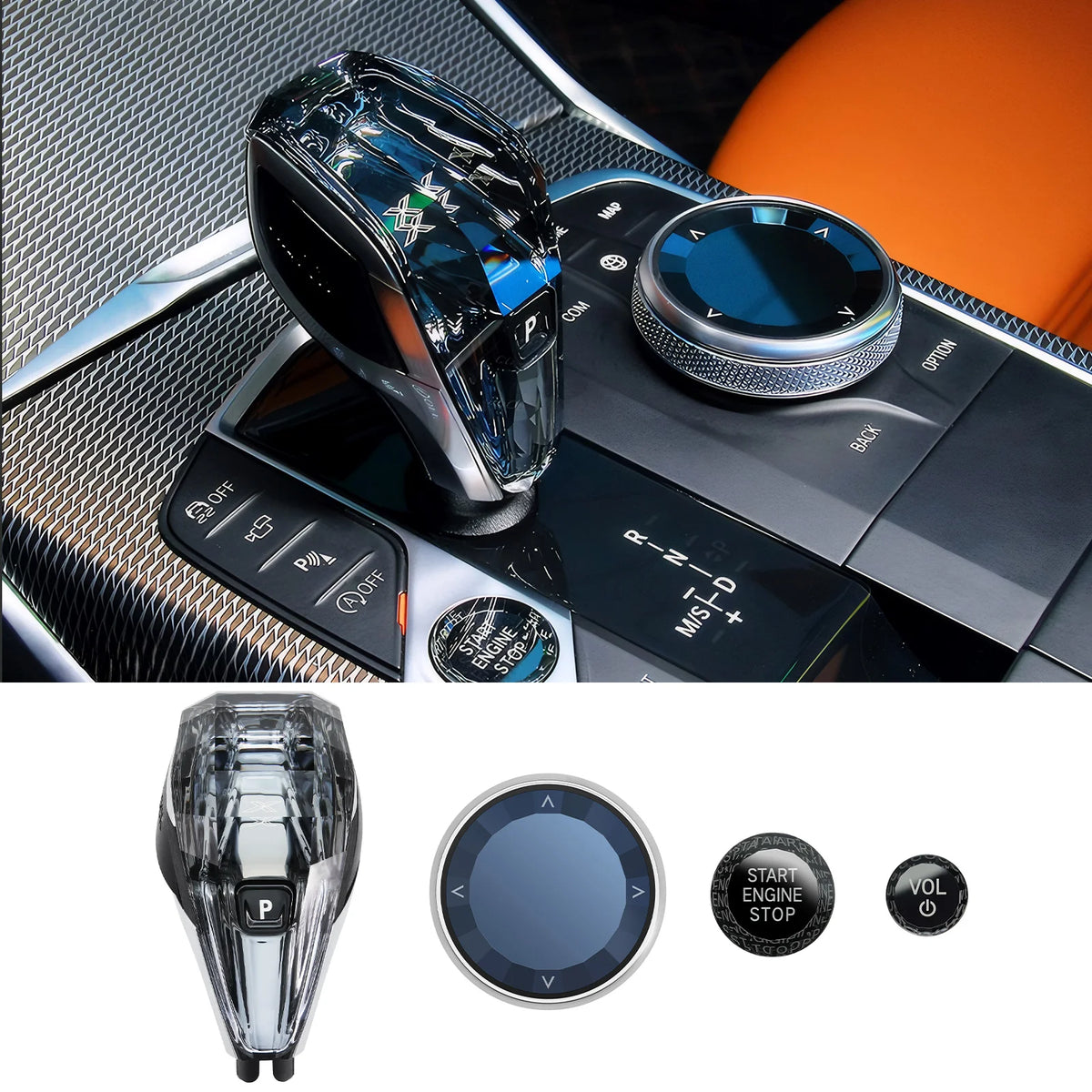 Crystal Gear Shift Knob Set for Select BMW Models