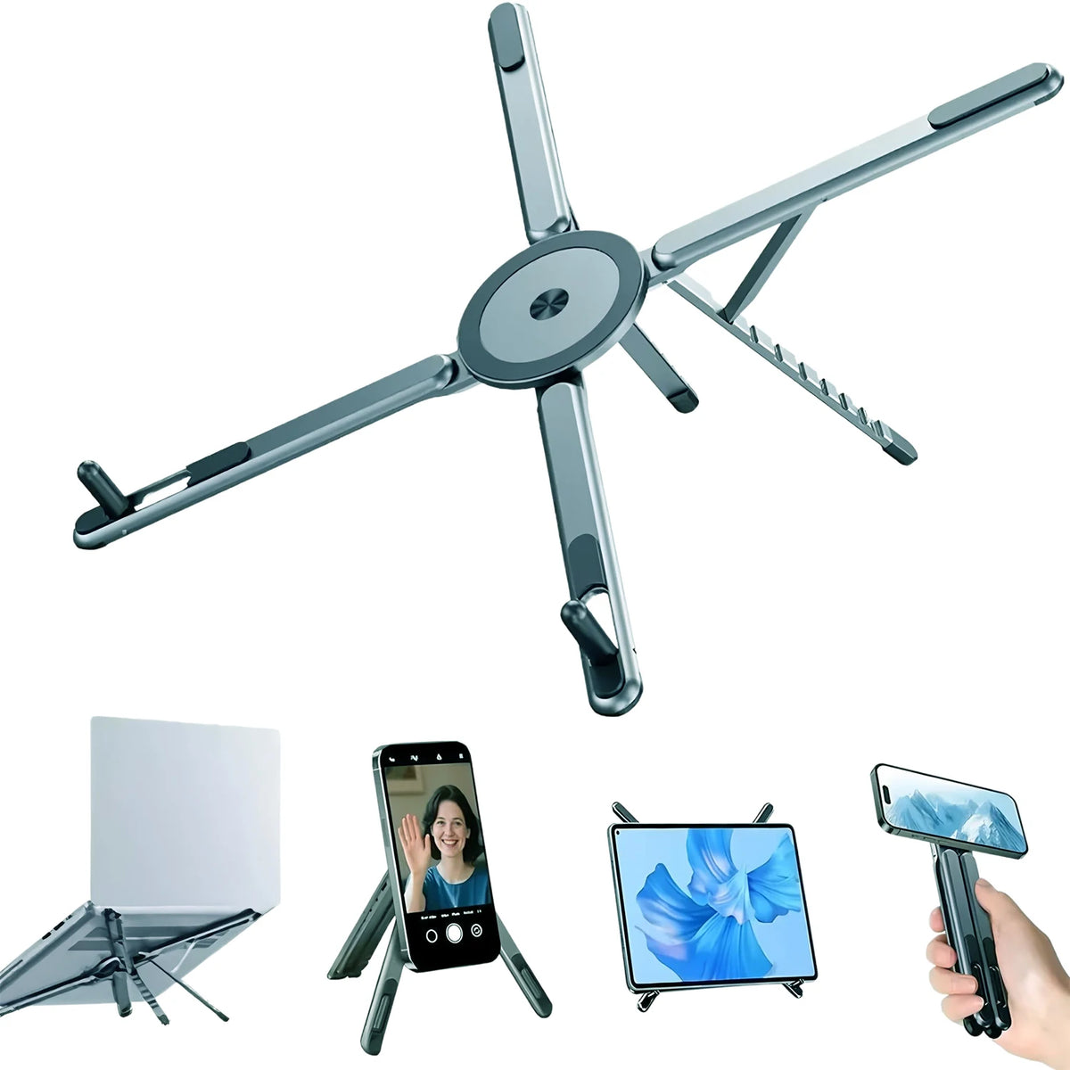 Foldable Magnetic Laptop Stand with Adjustable Height and Heat Dissipation