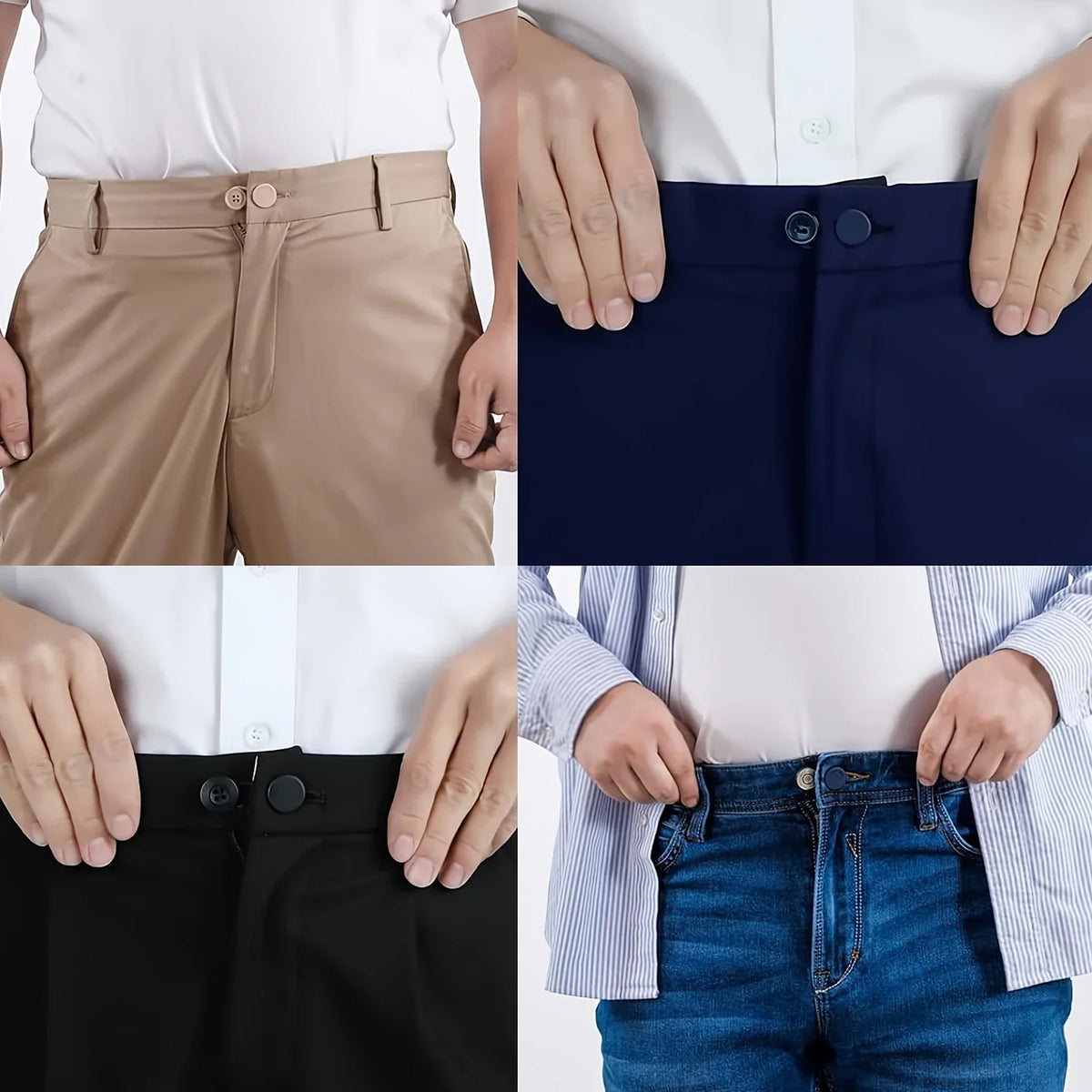 No-Sew Jeans Waist Extender Buttons (4-Pack)