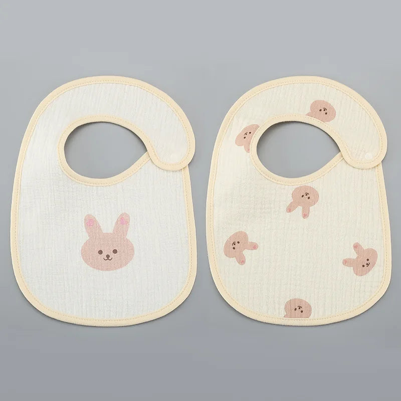 Soft Cotton Baby Bibs with Waterproof Backing – Set of 2