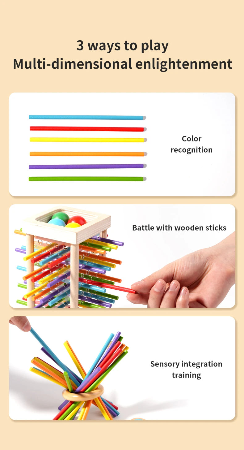 Wooden Counting Sticks and Balance Toy for Early Learning