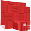 Acoustic Foam Wedge Panels for Soundproofing & Studio Treatment (48-Pack)