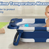 Collapsible Baby Bathtub with Thermometer and Floating Cushion