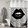 Modern Waffle-Weave Shower Curtain with Snap-In Liner