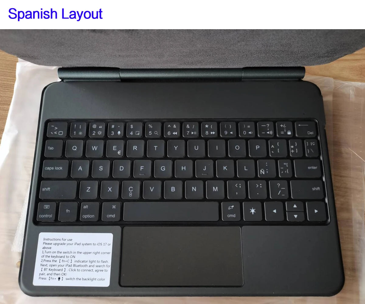 Bluetooth Keyboard Case with Touchpad for iPad Pro, Air & Standard Models