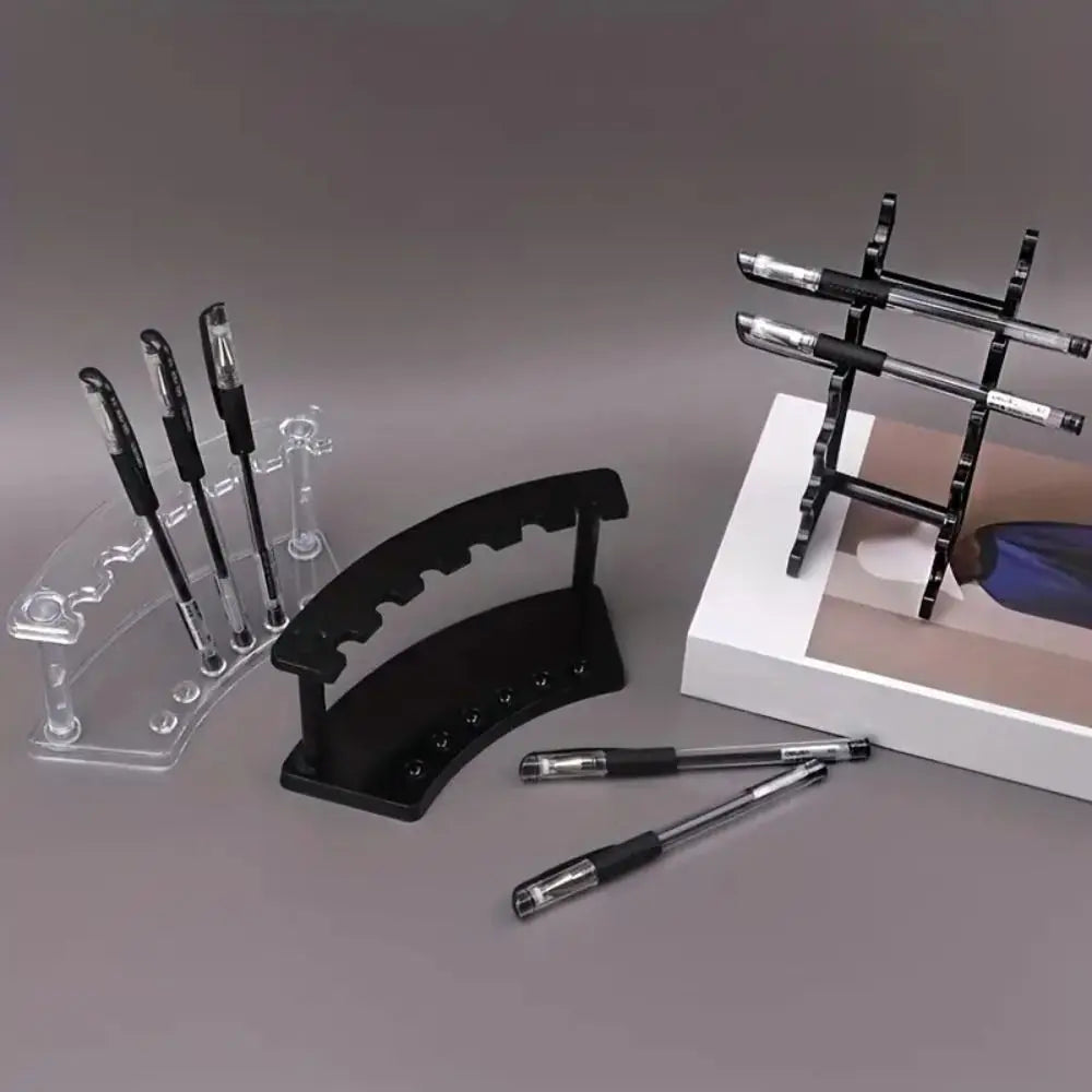Clear Acrylic Ladder-Style Desk Organizer with 6 Pen Slots