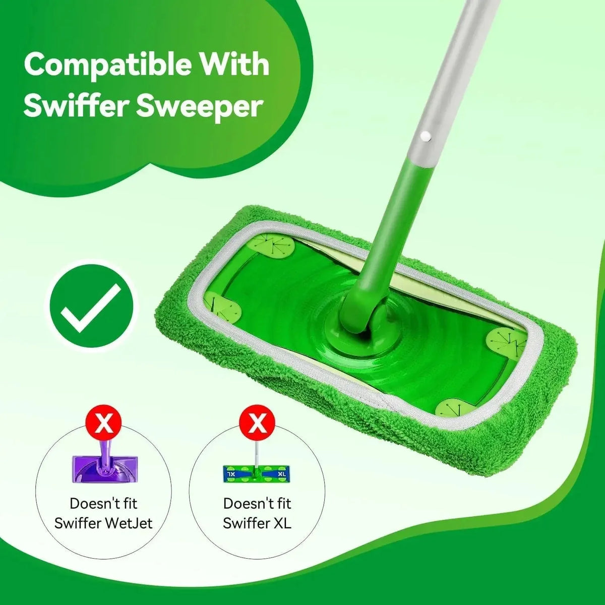Reusable Microfiber Mop Pads for Wet & Dry Cleaning
