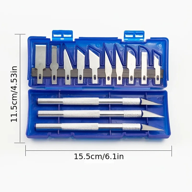 13-Piece Aluminum Alloy Carving Knife Set for Precision Crafting