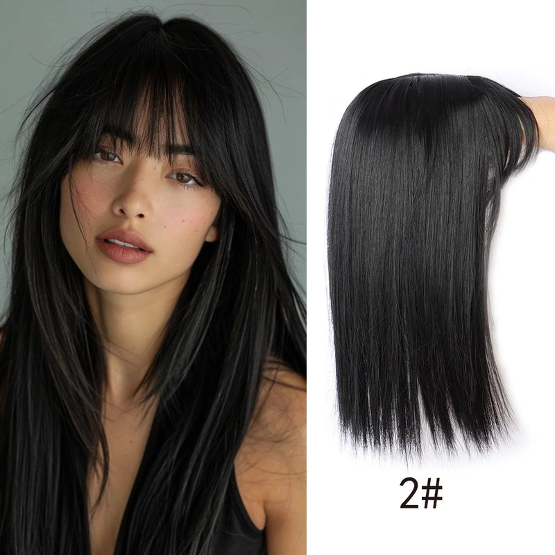 16-Inch Straight Hair Topper with Bangs