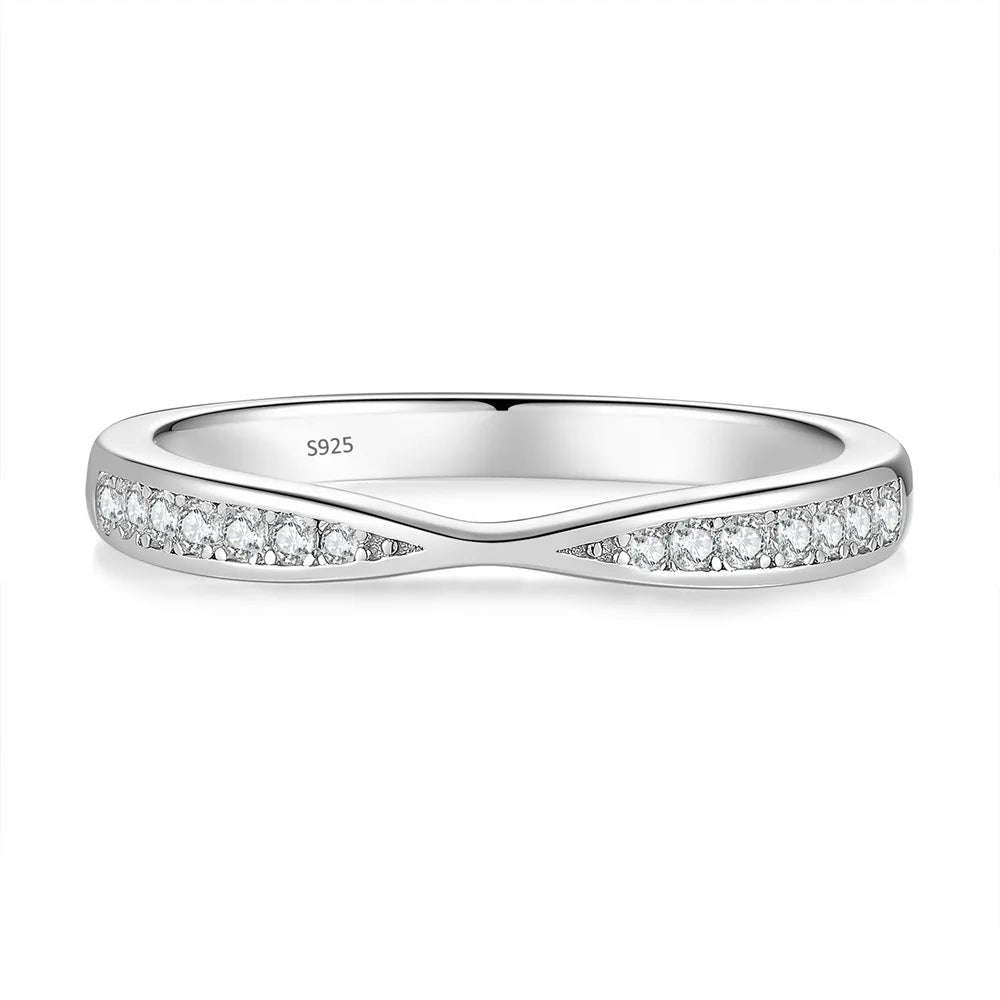 Moissanit-Stapel-Hochzeitsringe aus Sterling-Silber