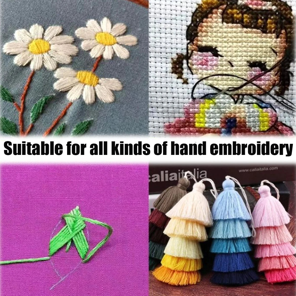250-Color Embroidery Floss Collection for Cross-Stitch and DIY Crafts