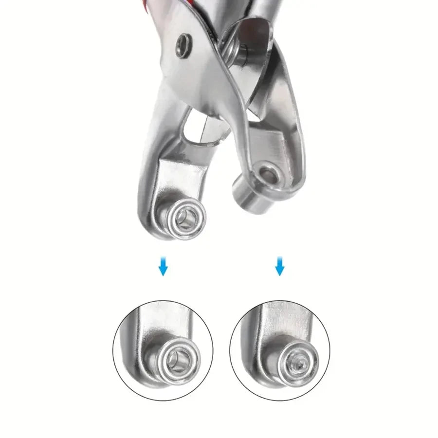 Heavy-Duty Grommet Eyelet Punch Plier Kit with 100 Metal Eyelets