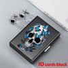Skull Print Stainless Steel Credit Card Holder Wallet