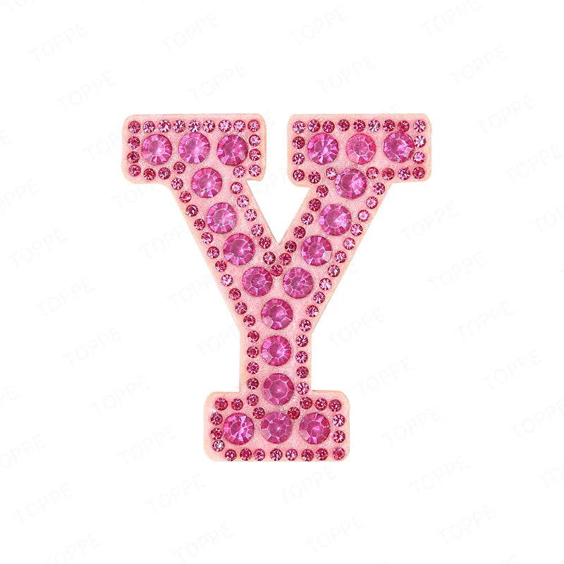 Pearl Rhinestone Letter Patches – Iron-On 3D DIY Embellishments