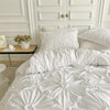 Beige Three-Dimensional Floral Duvet Cover Set