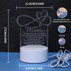 A white USB powered night light featuring a 'Dear Mom' design on a dark background.