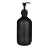 Black refillable soap dispenser bottle for shampoo, shower gel, and lotion