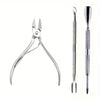 Stainless Steel Cuticle Nipper & Pusher Set for Precision Nail Care