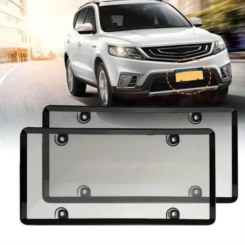 Durable License Plate Frame with Screw Cap Kit