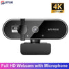 A black 4K Ultra HD webcam with an auto focus feature and built-in microphone.