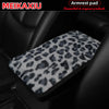 Leopard Print Car Armrest Cover - Soft Plush with Anti-Slip Base